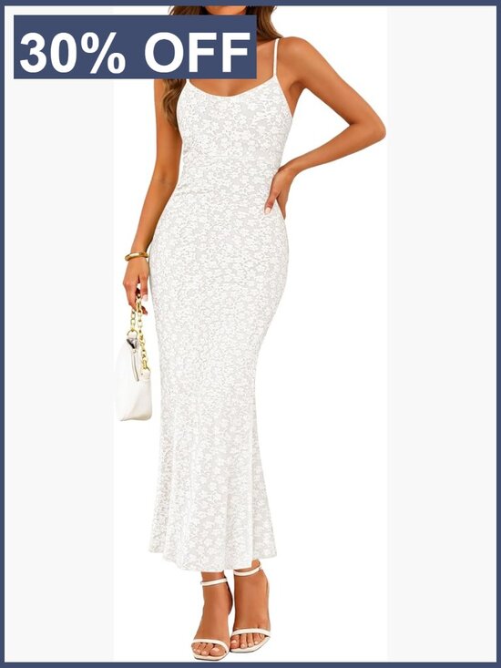 Dresses & Skirts - Floral Bodycon Midi Dress Spaghetti Straps Square Neck Sleeveless Summer Casual